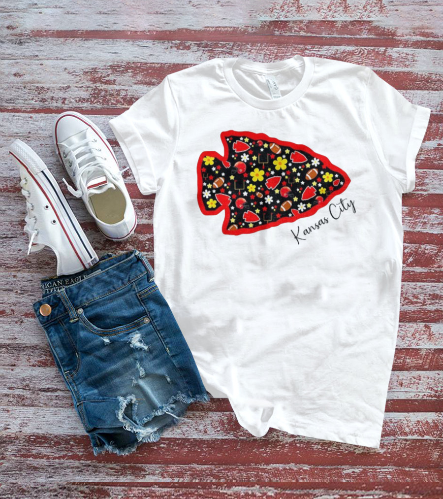 Kansas City Chiefs NFL Football 2025 Pattern Arrowhead T-Shirt