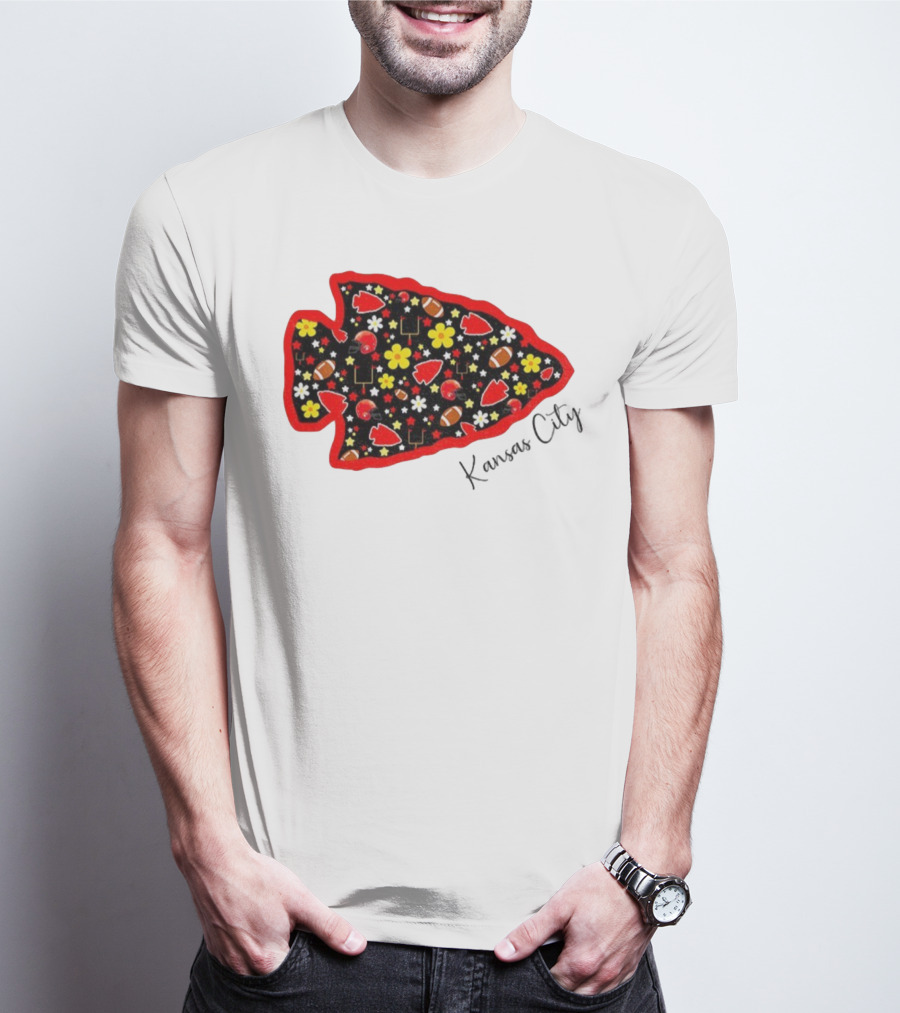 Kansas City Chiefs NFL Football 2025 Pattern Arrowhead T-Shirt