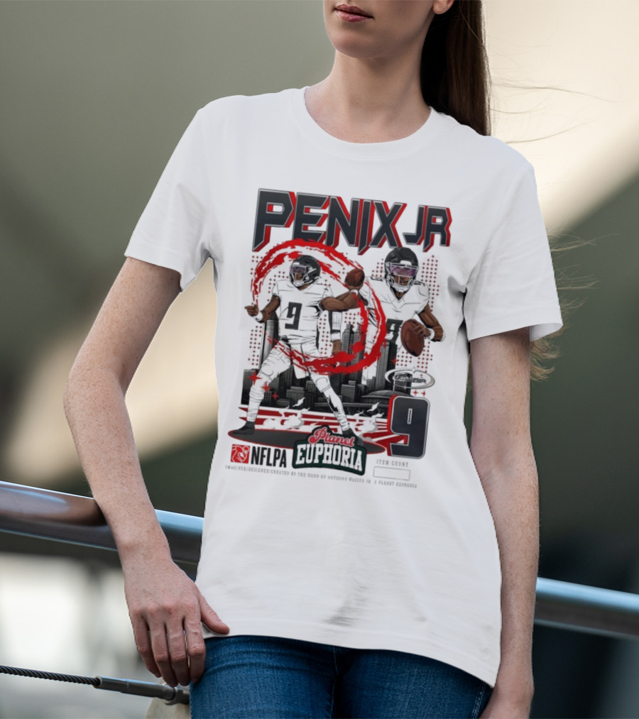 Penix Jr. NFLPA Planet Euphoria Number 9 Football Theme T-Shirt