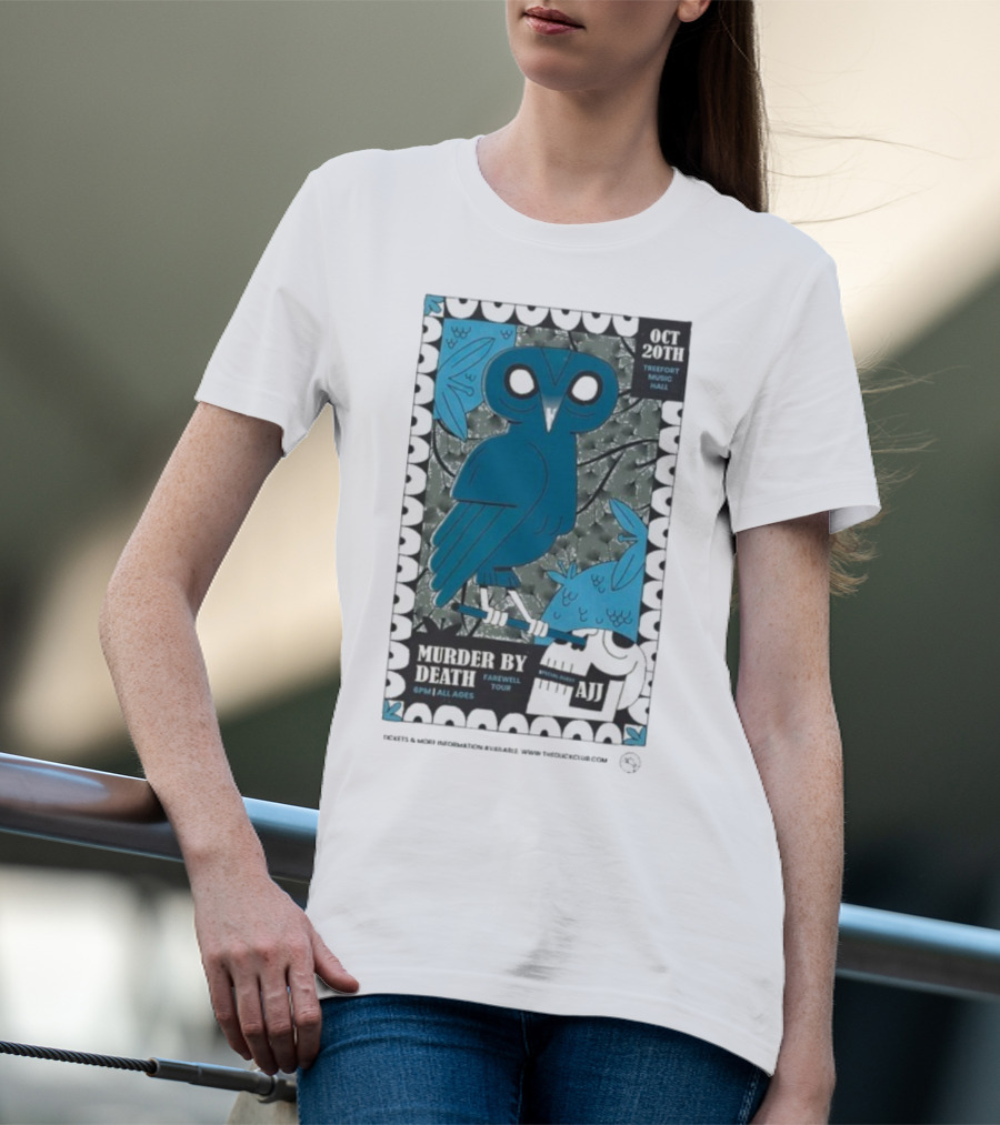 Murder By Death Farewell Tour Treefort Music Hall Boise October 20th AJJ Special Guest Owl Art T-Shirt