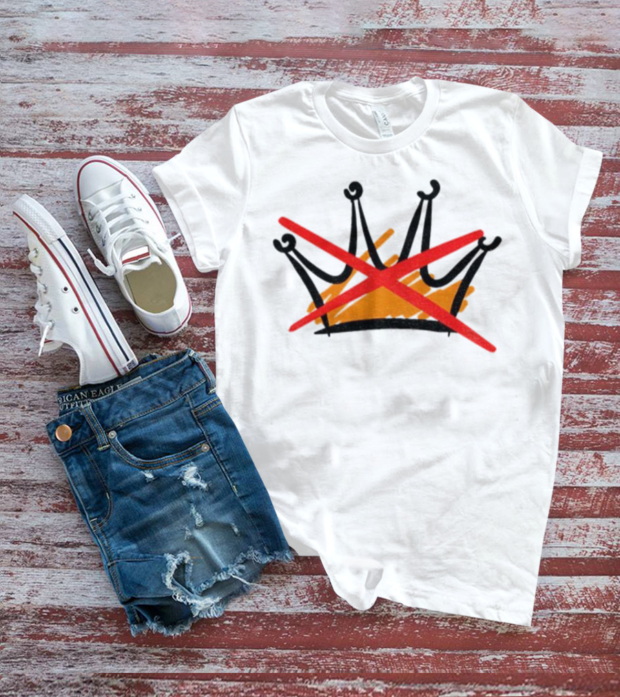 No Kings Symbol Strike Through Monarchy Protest T-Shirt