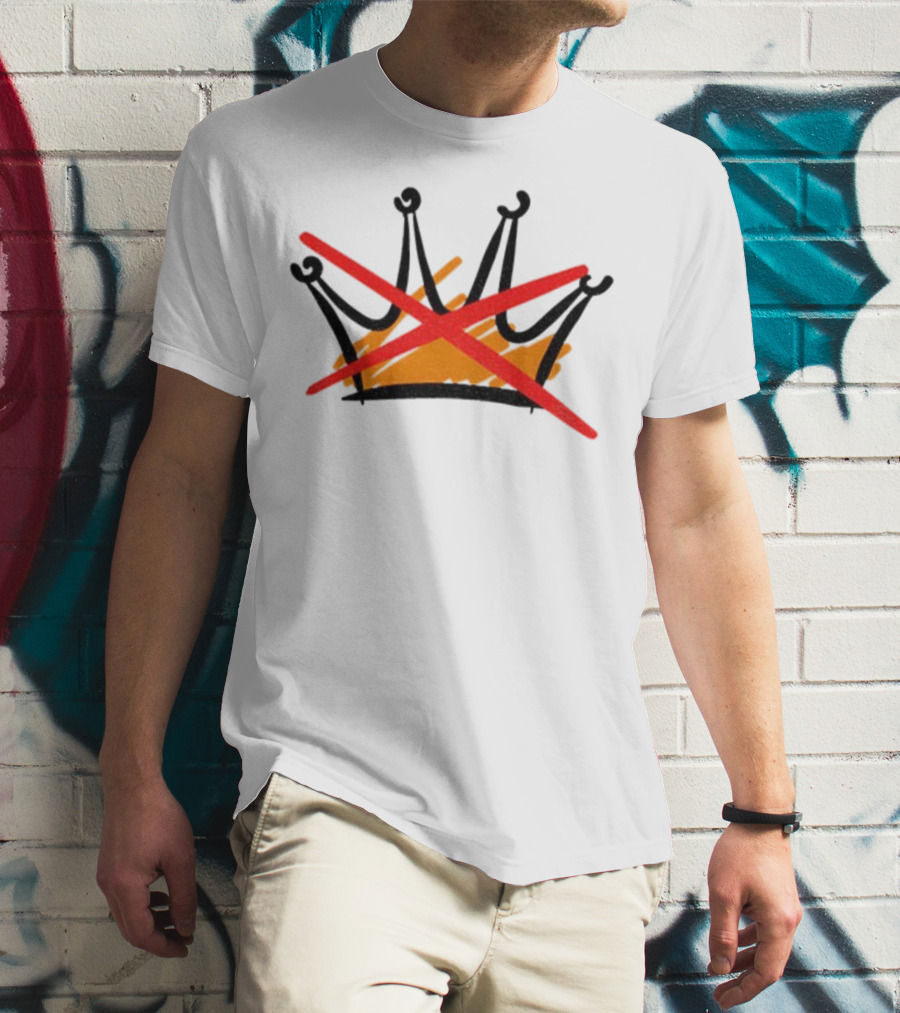 No Kings Symbol Strike Through Monarchy Protest T-Shirt