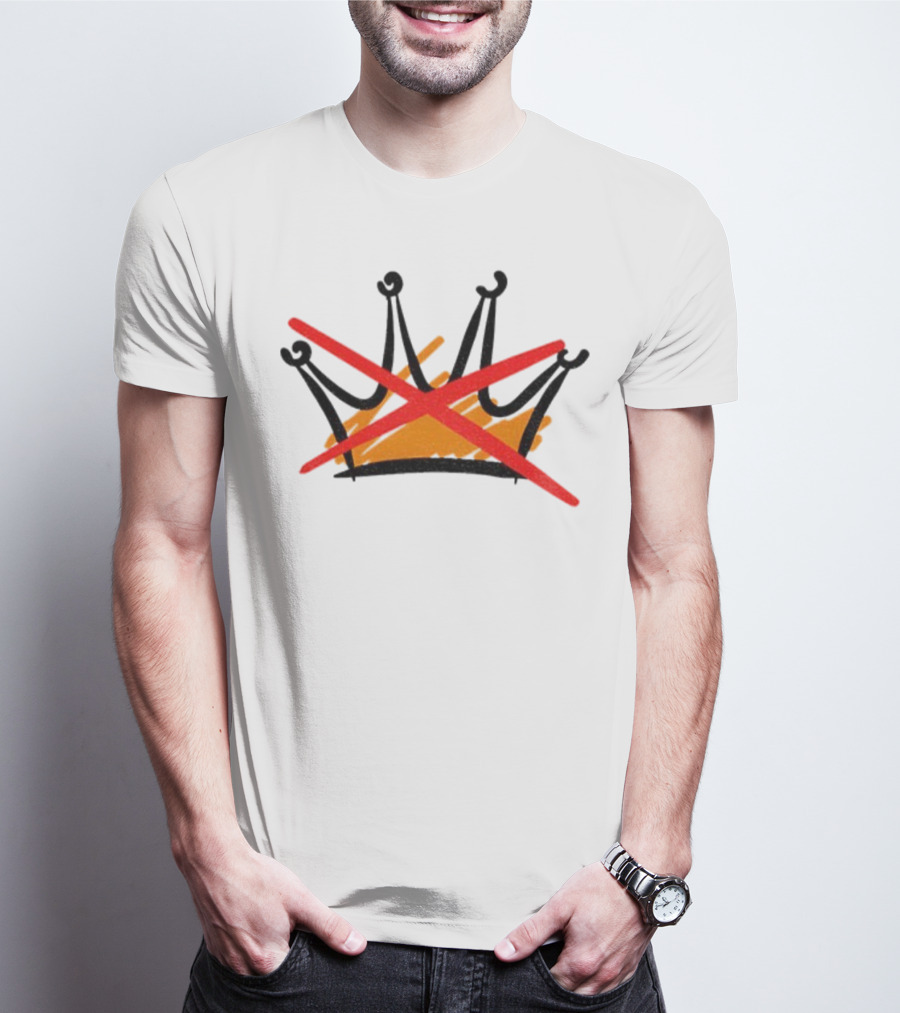 No Kings Symbol Strike Through Monarchy Protest T-Shirt
