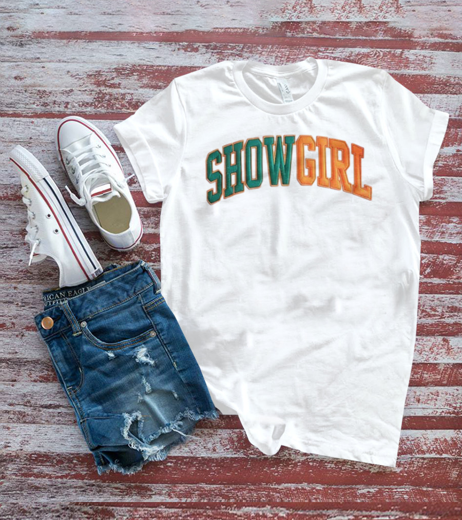 Orange Gradient Show Girl Retro Bold Text T-Shirt