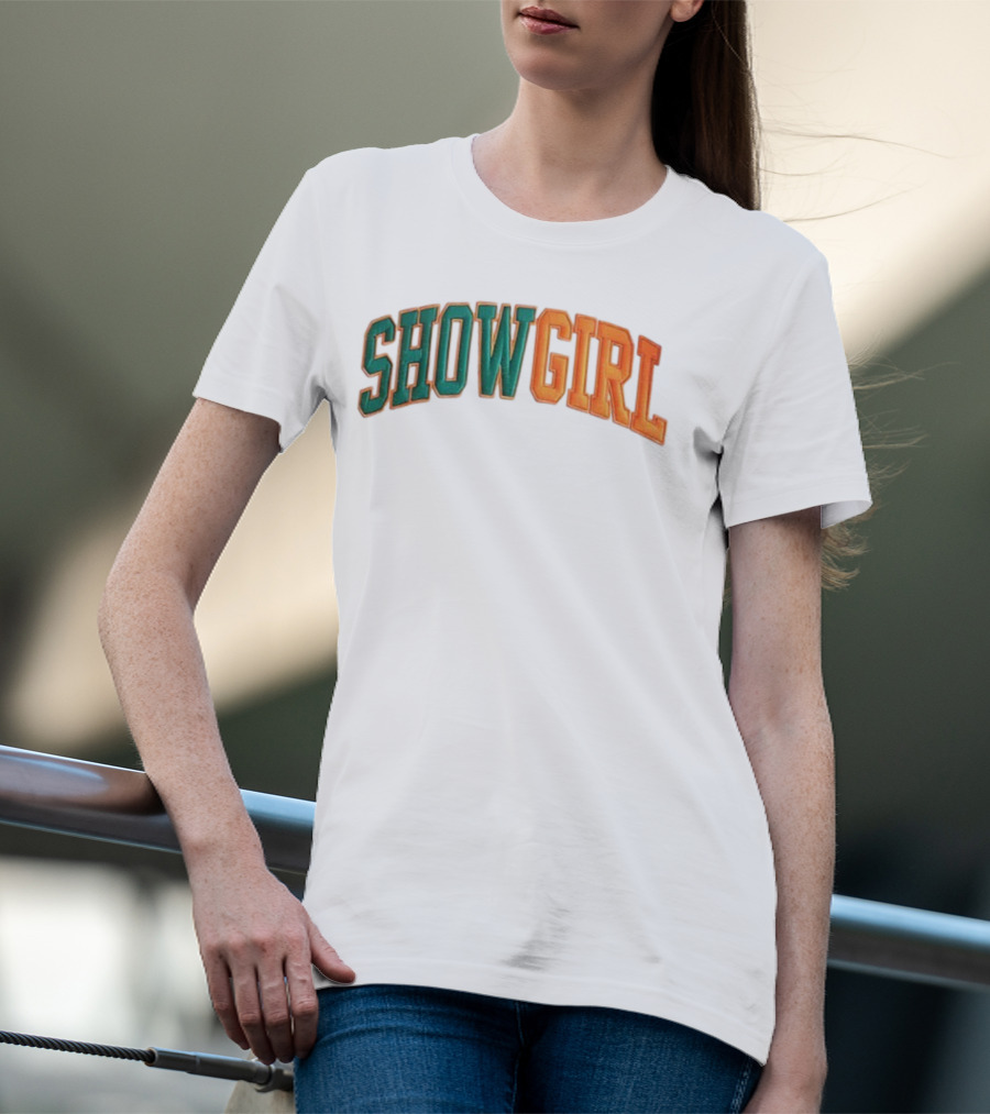 Orange Gradient Show Girl Retro Bold Text T-Shirt