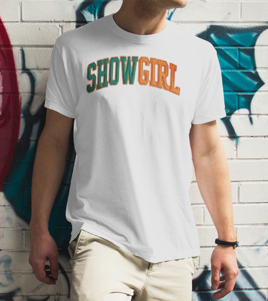 Orange Gradient Show Girl Retro Bold Text T-Shirt