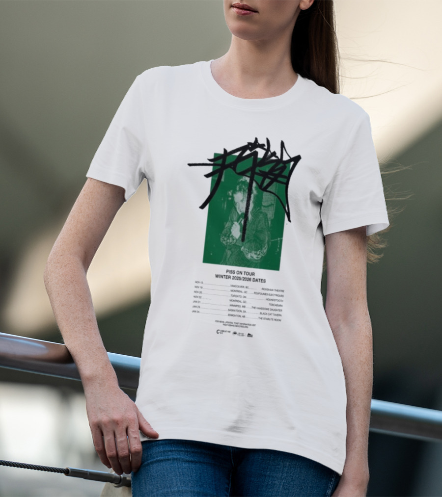 PISS Winter Tour 2025 2026 Dates Featuring Zoviet Sex 徐锐 Stroyka 7 Days Of Sorrow Gnar Dog Smplsmksי T-Shirt