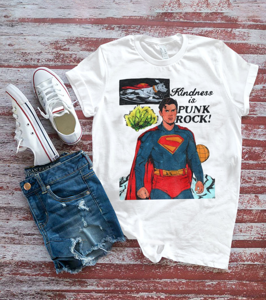 Superman DC Kindness Is Punk Rock Krypton Dog Caped Hero T-Shirt