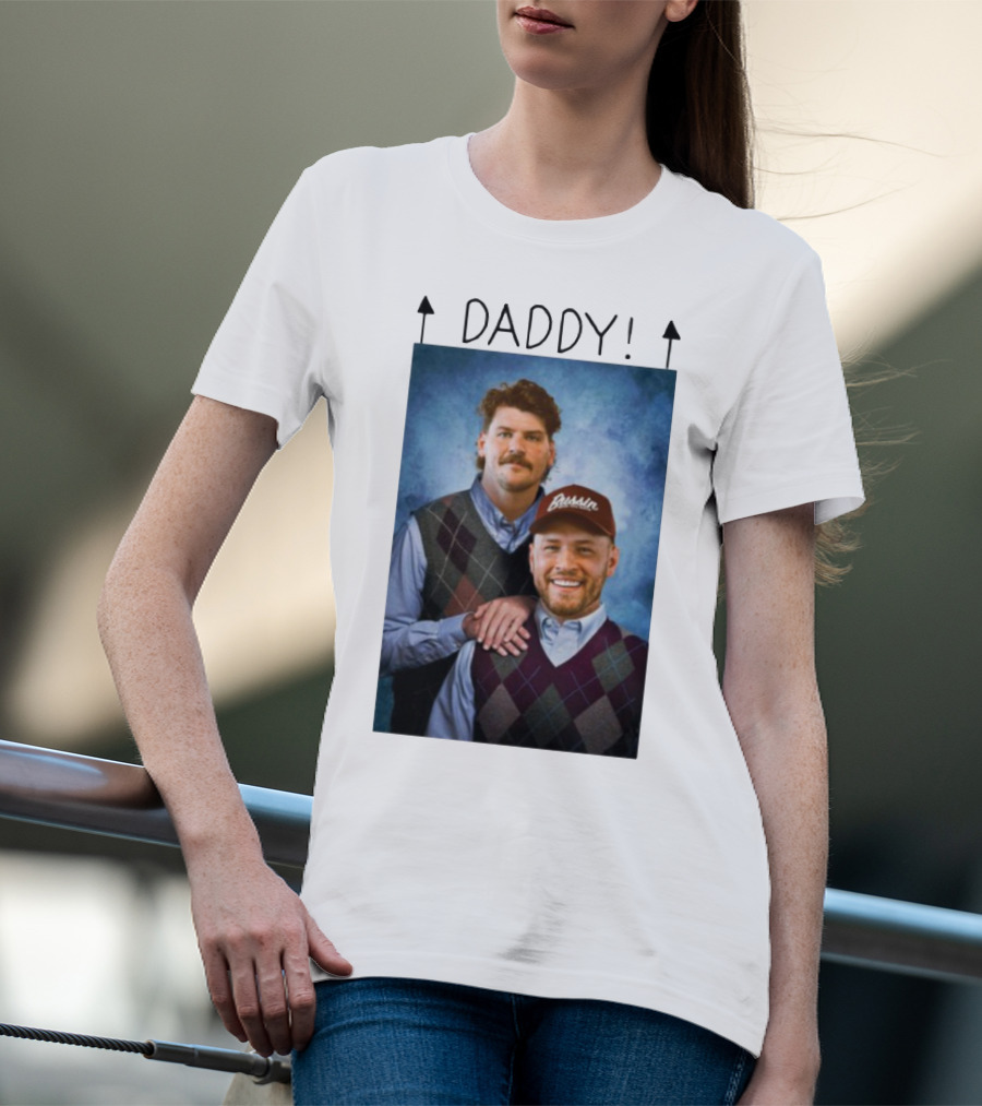 Bussin With The Boys Daddy Vertical Argyle Sweater Duo T-Shirt