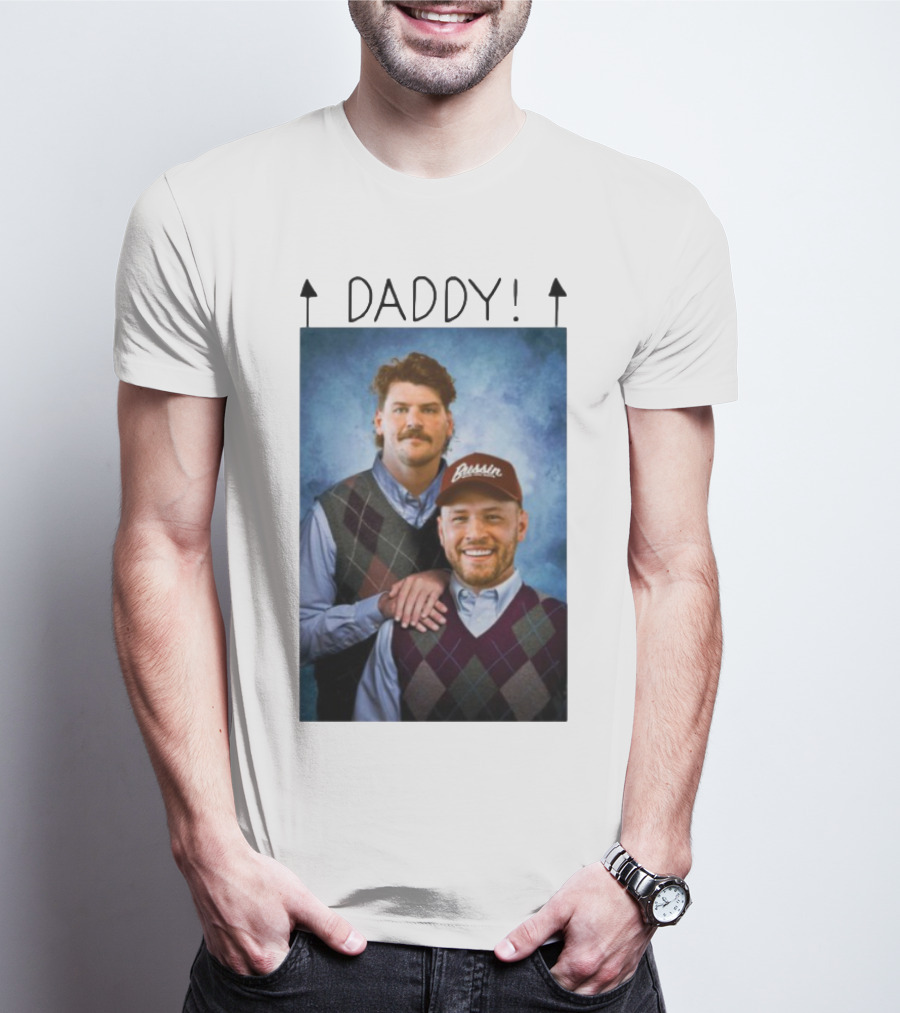 Bussin With The Boys Daddy Vertical Argyle Sweater Duo T-Shirt