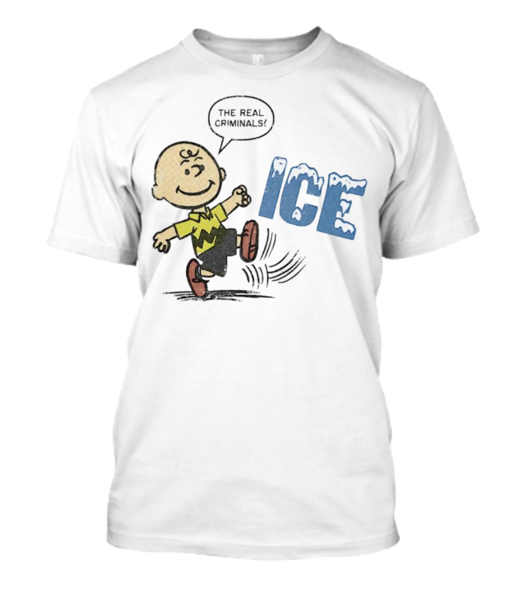 Charlie Brown Kicking The Real Criminals ICE T-Shirt