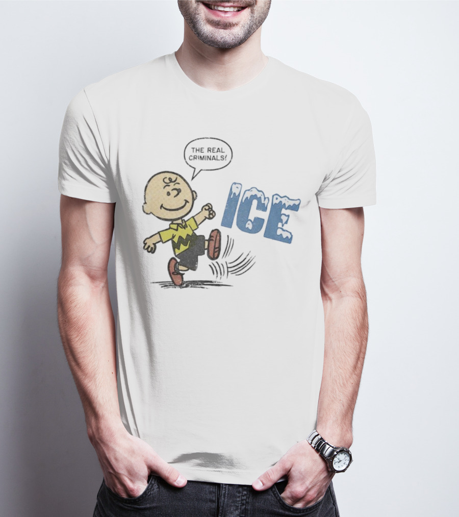 Charlie Brown Kicking The Real Criminals ICE T-Shirt