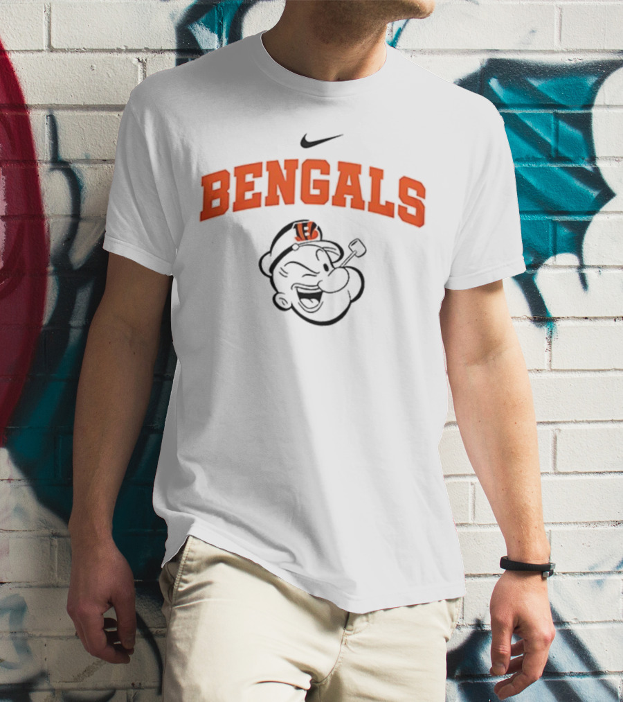 Cincinnati Bengals Popeye Collaboration I Yam What I Yam Football Fan Apparel T-Shirt