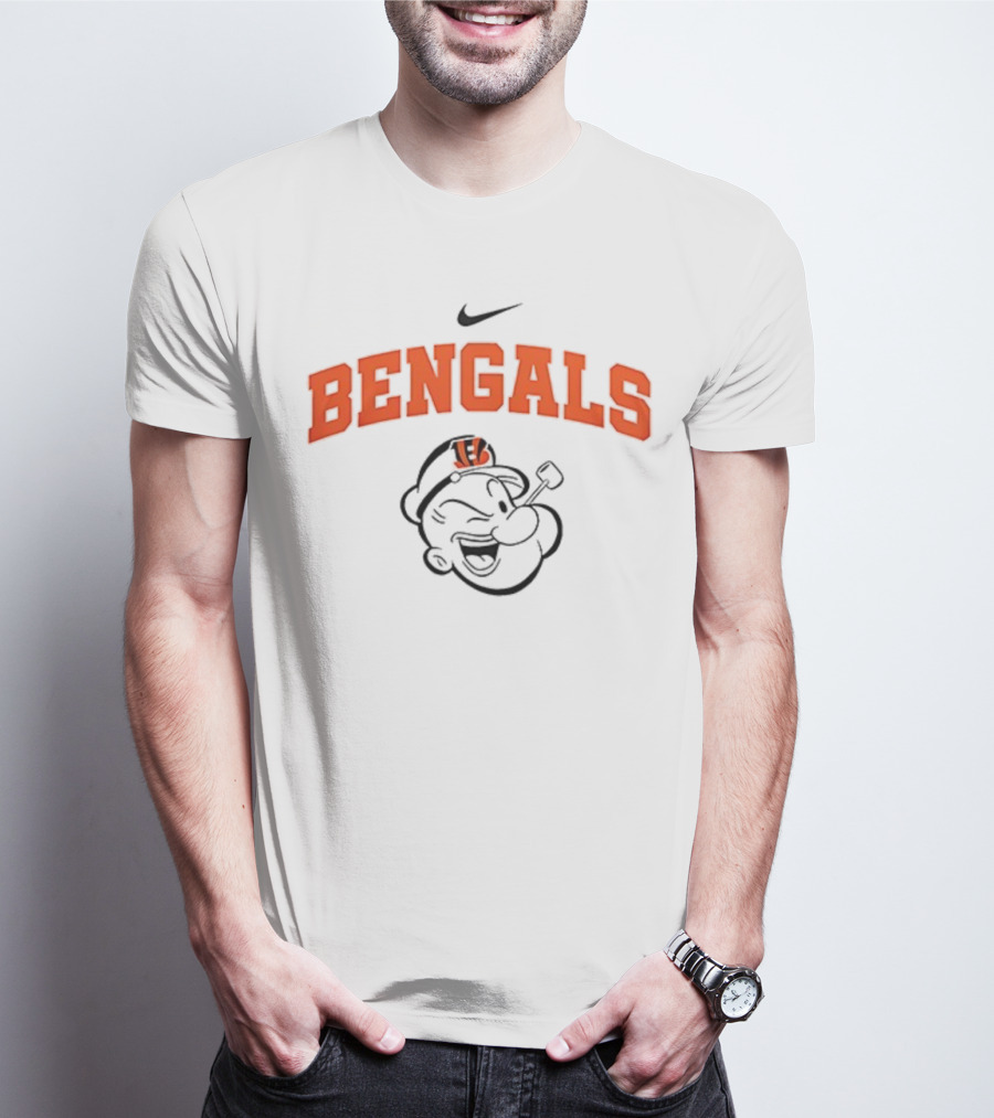 Cincinnati Bengals Popeye Collaboration I Yam What I Yam Football Fan Apparel T-Shirt
