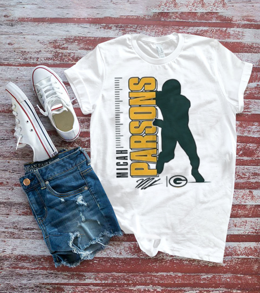 Green Bay Packers Micah Parsons Signature Silhouette T-Shirt