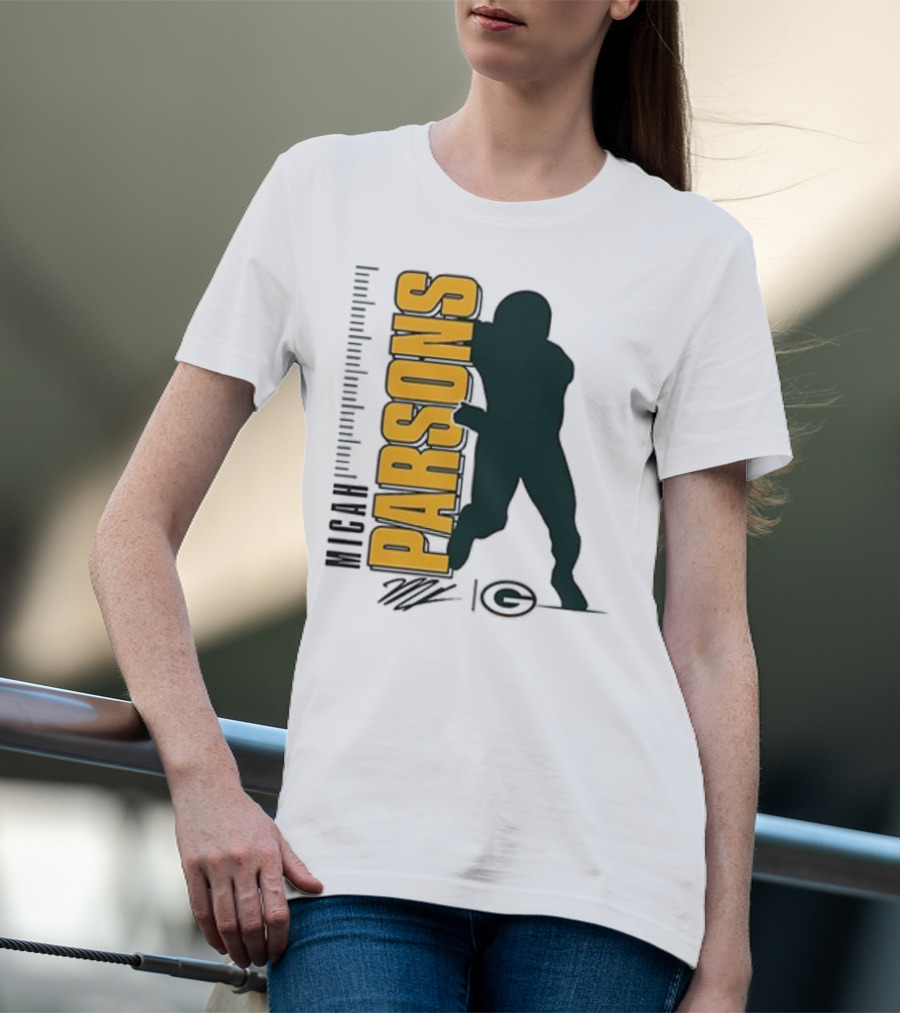 Green Bay Packers Micah Parsons Signature Silhouette T-Shirt