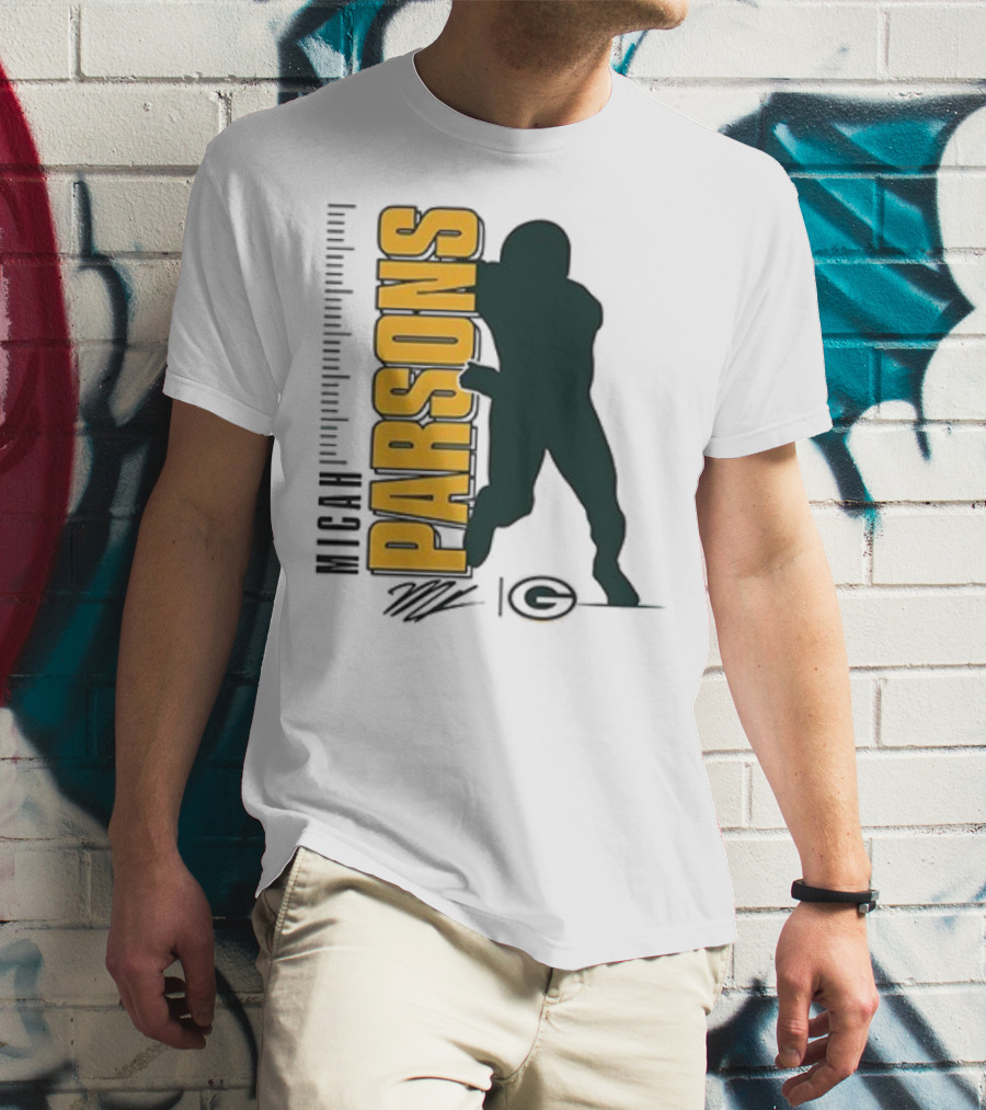 Green Bay Packers Micah Parsons Signature Silhouette T-Shirt