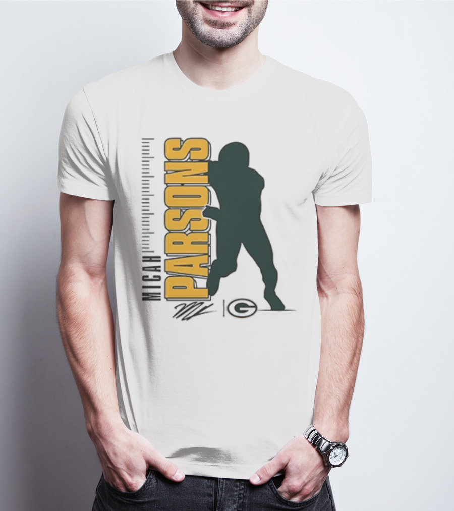 Green Bay Packers Micah Parsons Signature Silhouette T-Shirt