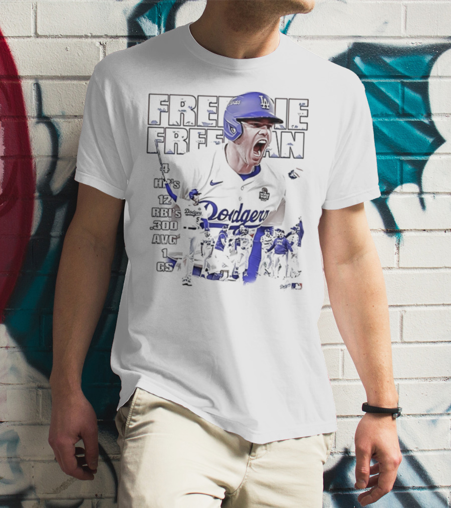 Los Angeles Dodgers Freddie Freeman HR 12 RBIs 300 AVG 1 GS T-Shirt