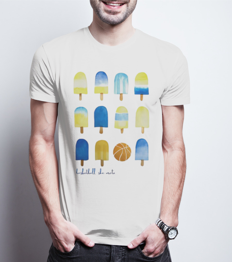 Quintessential Basketball She Wrote Ice Cream Popsicles T-Shirt