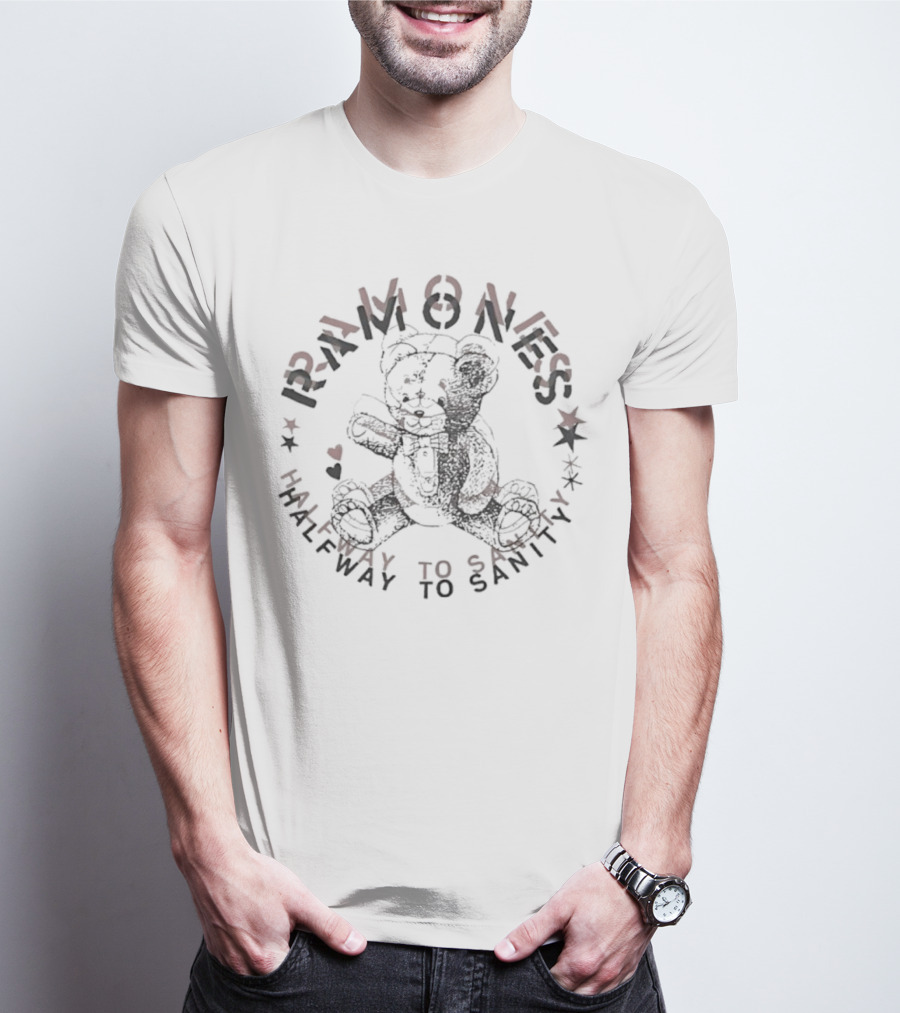 Ramones Halfway To Sanity Bear Graphic T-Shirt