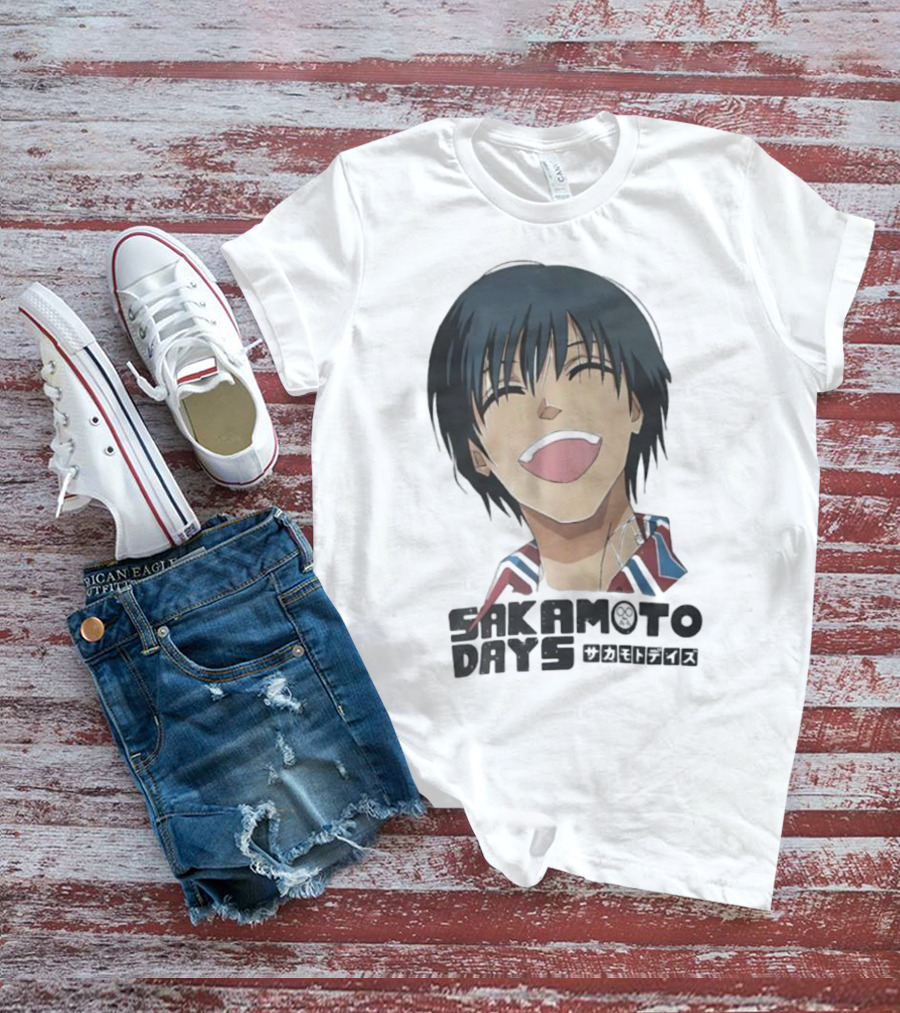 Sakamoto Days Yoichi Nagumo Anime Series Character Laughing Expression T-Shirt