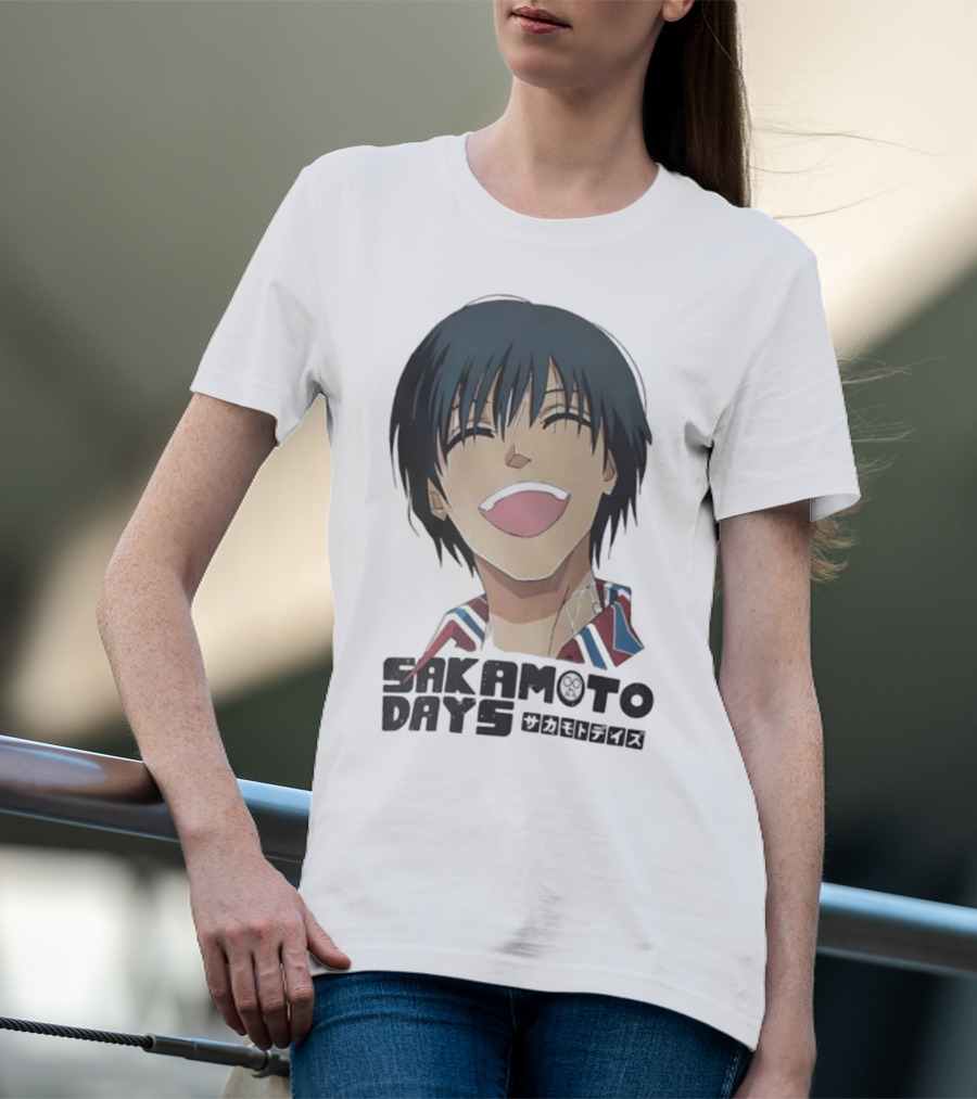 Sakamoto Days Yoichi Nagumo Anime Series Character Laughing Expression T-Shirt