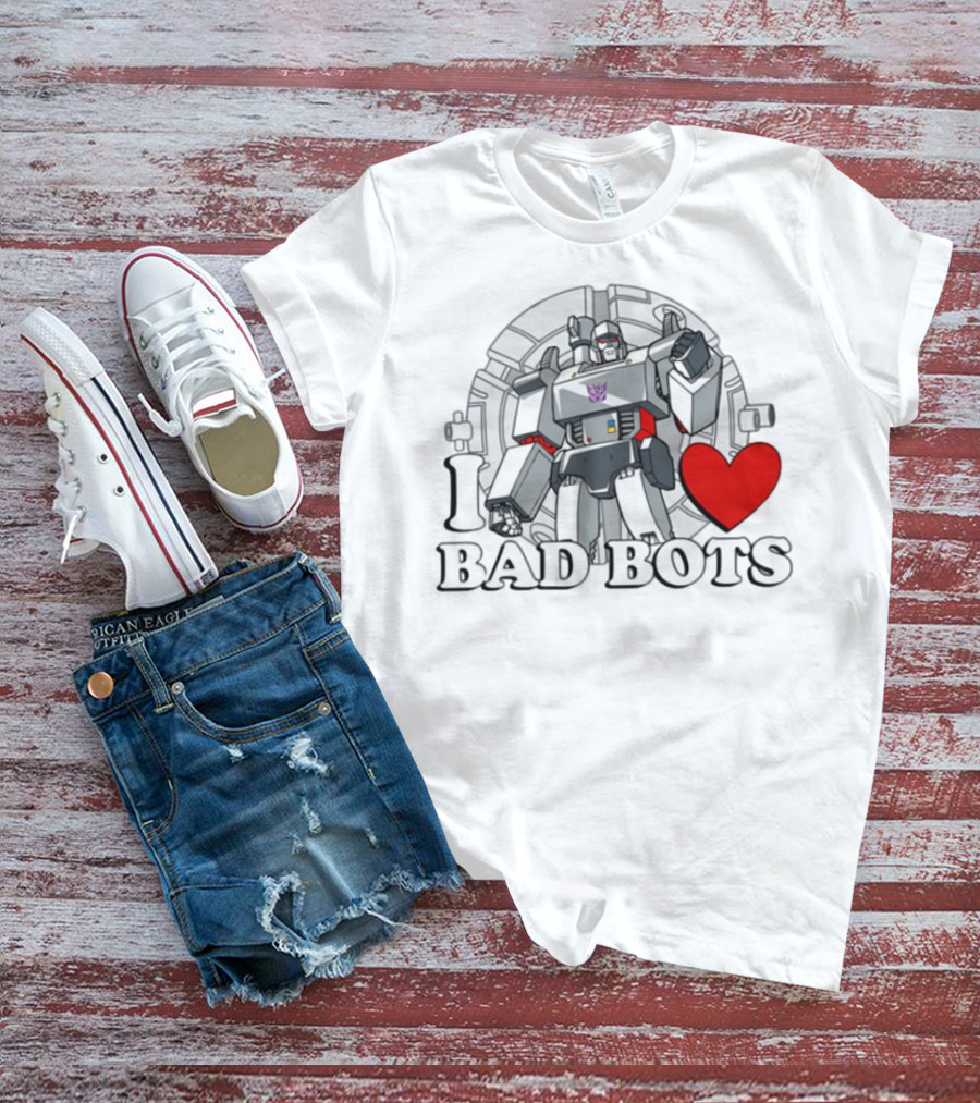 I Love Bad Bots Megatron Fan Favorite Retro 80s Style T-Shirt