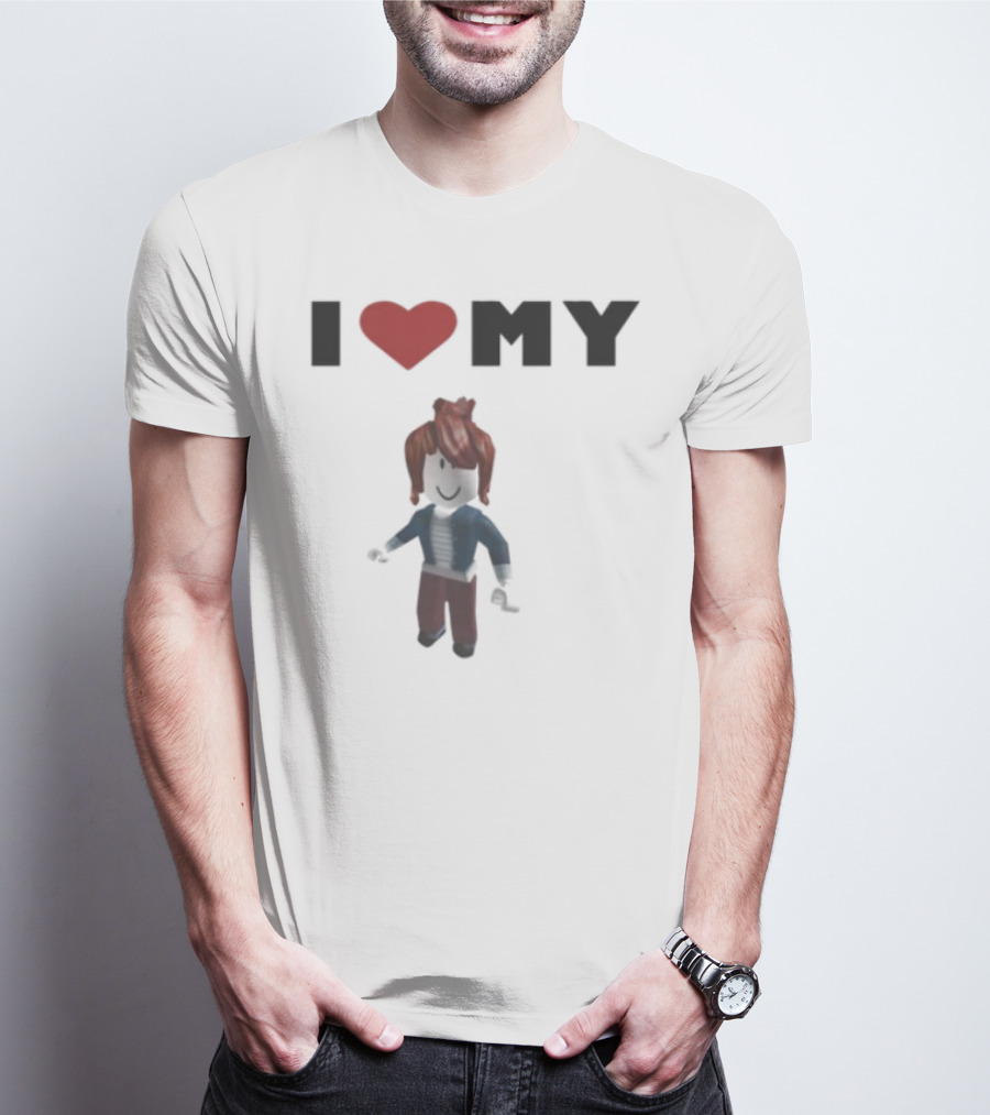 I Love My Rblx Gf Avatar Red Heart T-Shirt
