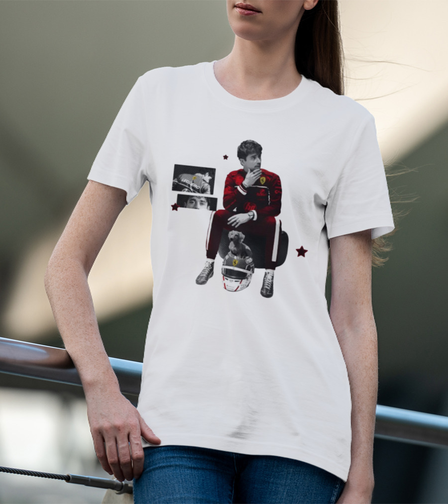 Lilisdsigns Charles Leclerc Ferrari Racing Red Outfit 16 Fan Memorabilia T-Shirt