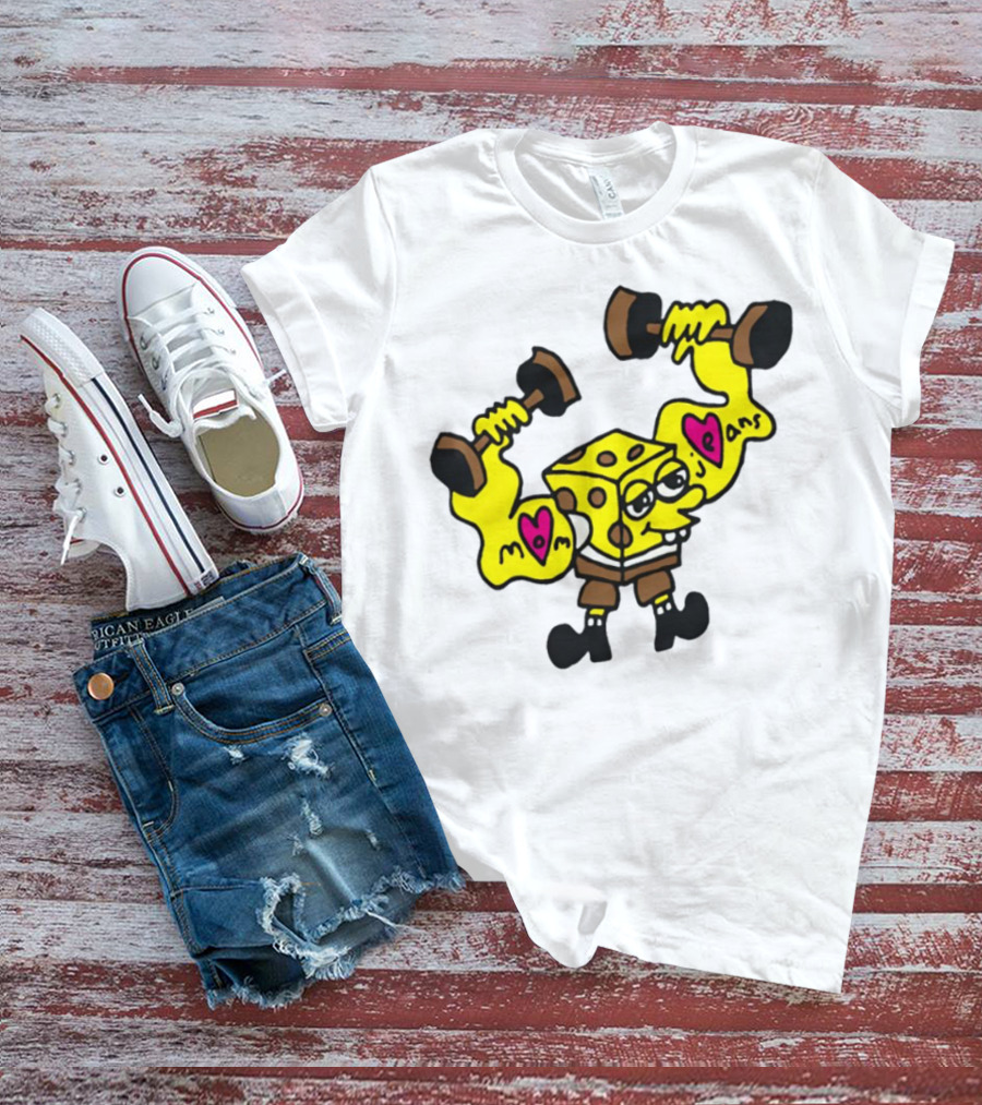 Musclebob Lovepants Mom Jeans Spongebob Dumbells T-Shirt