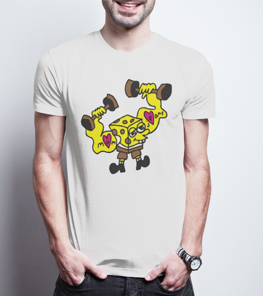 Musclebob Lovepants Mom Jeans Spongebob Dumbells T-Shirt