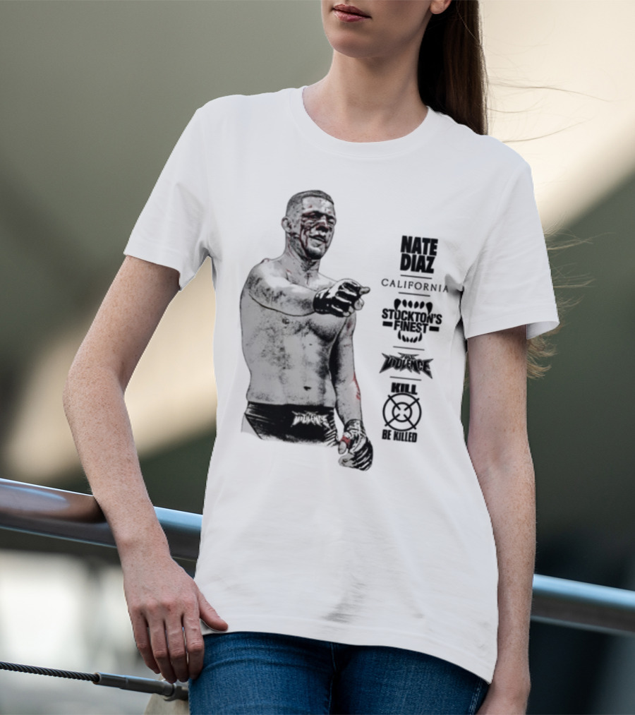 Nate Diaz Stockton California Pride Fighter Authentic Merchandise T-Shirt