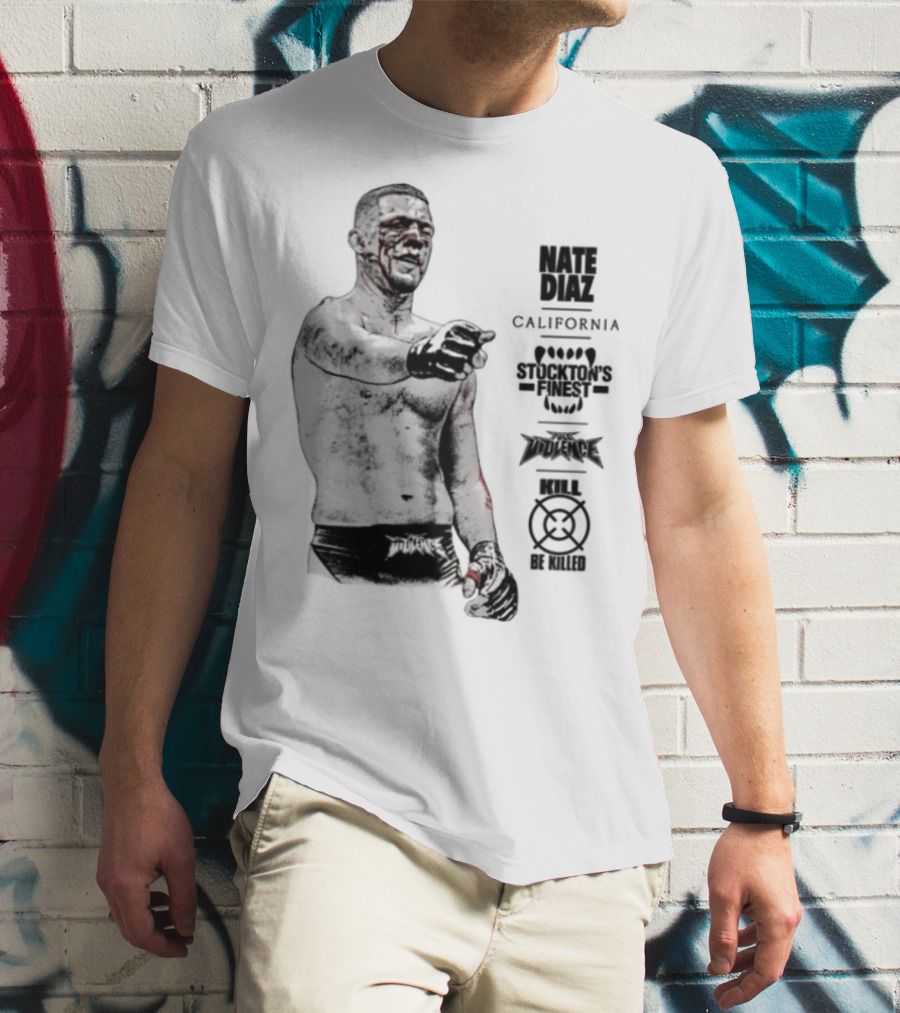 Nate Diaz Stockton California Pride Fighter Authentic Merchandise T-Shirt