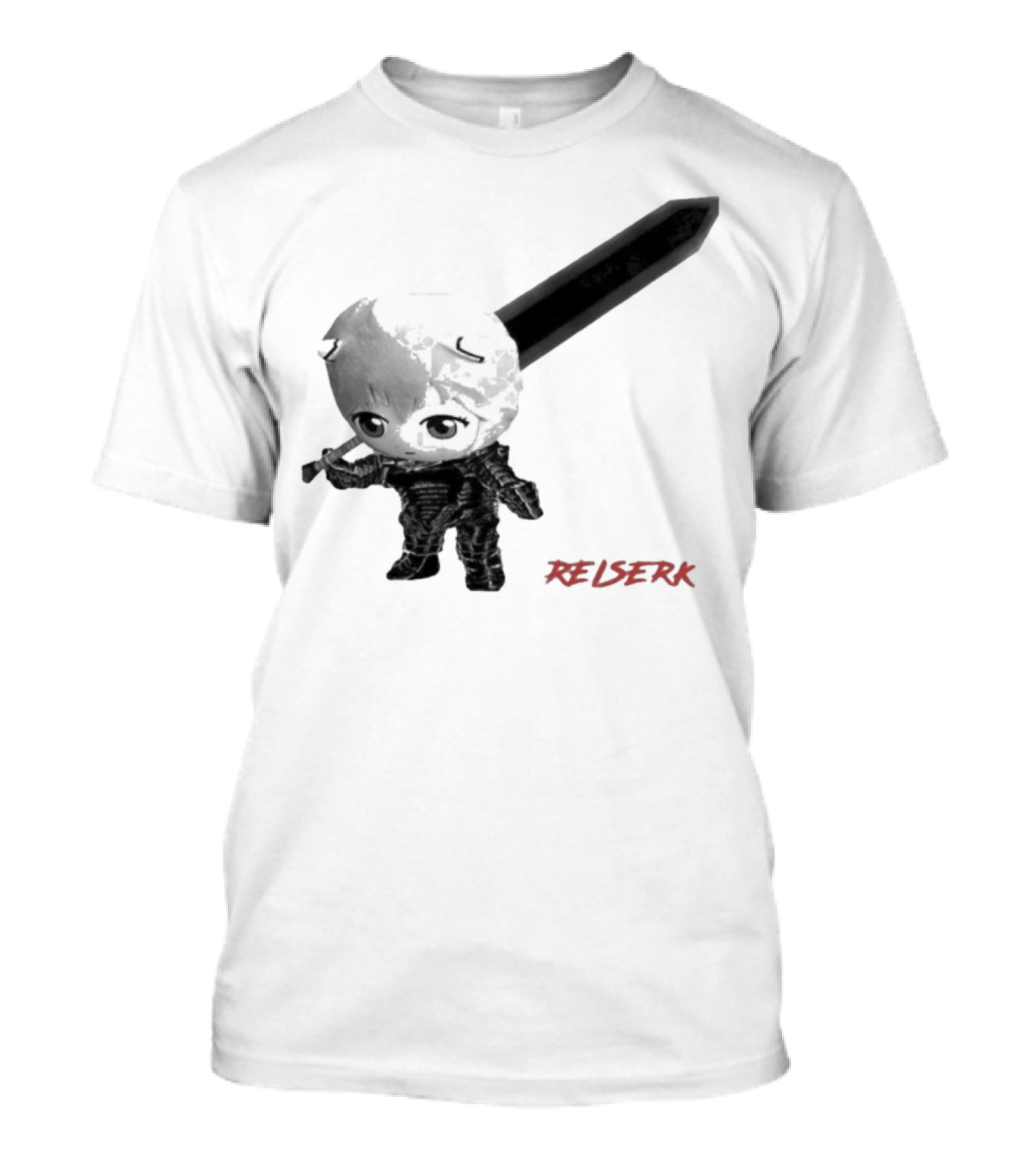 Ayanami Rei X Berserk Rei-Serk Crossover Character With Sword T-Shirt