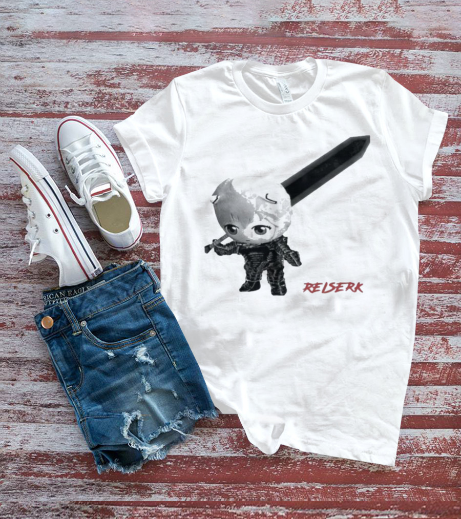 Ayanami Rei X Berserk Rei-Serk Crossover Character With Sword T-Shirt