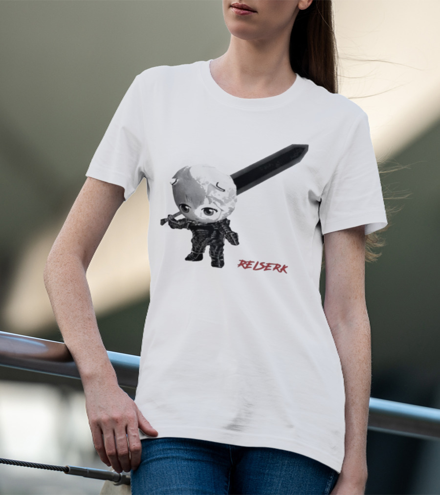 Ayanami Rei X Berserk Rei-Serk Crossover Character With Sword T-Shirt