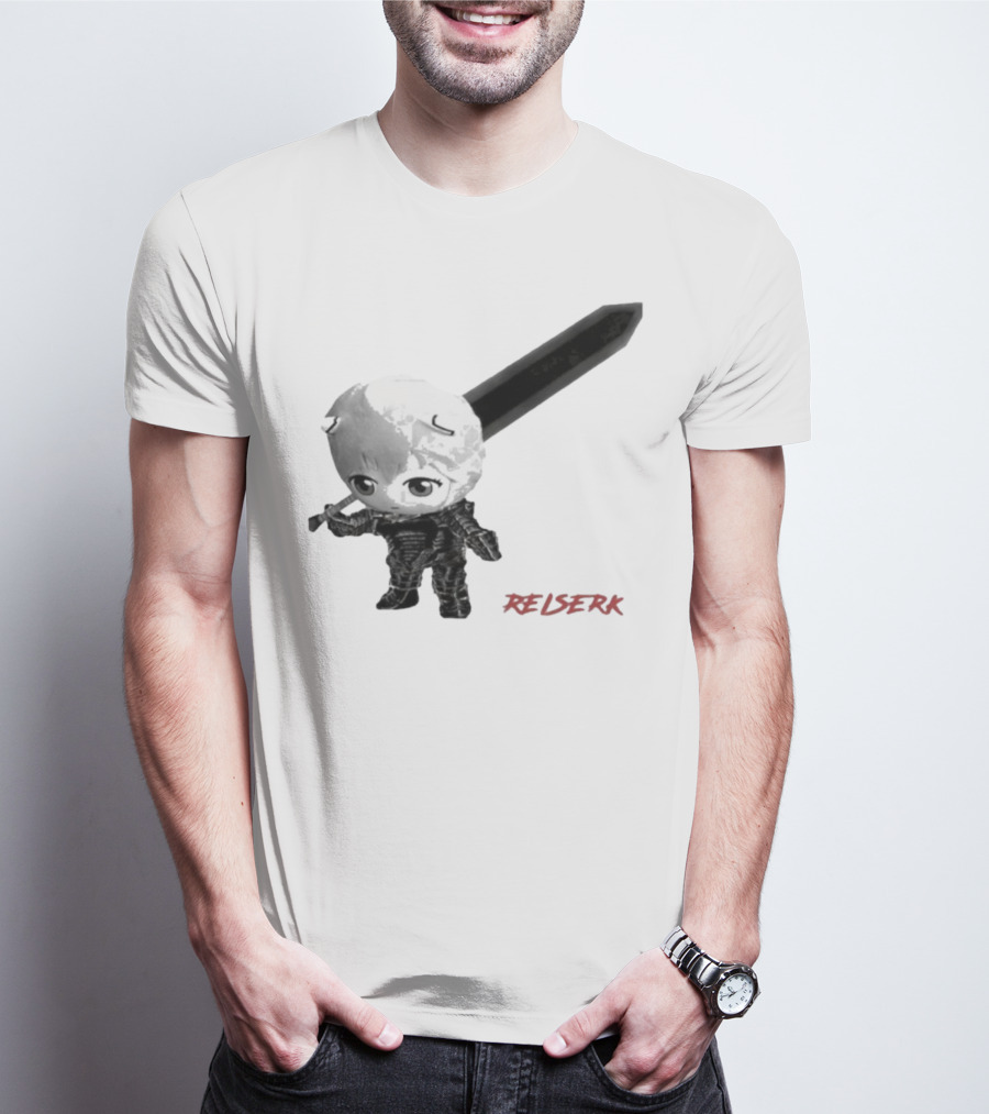 Ayanami Rei X Berserk Rei-Serk Crossover Character With Sword T-Shirt