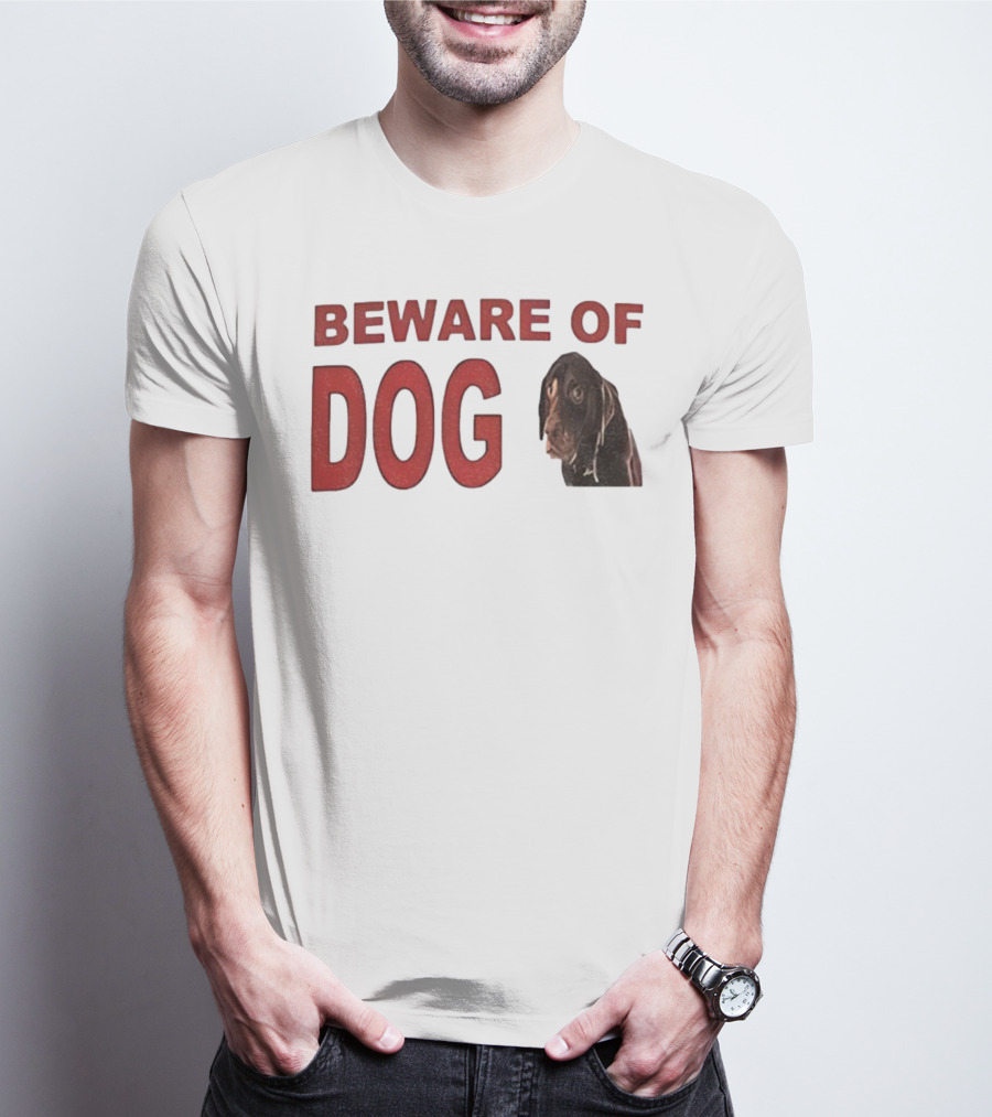 BEWARE OF DOG Meme Vintage Humor T-Shirt