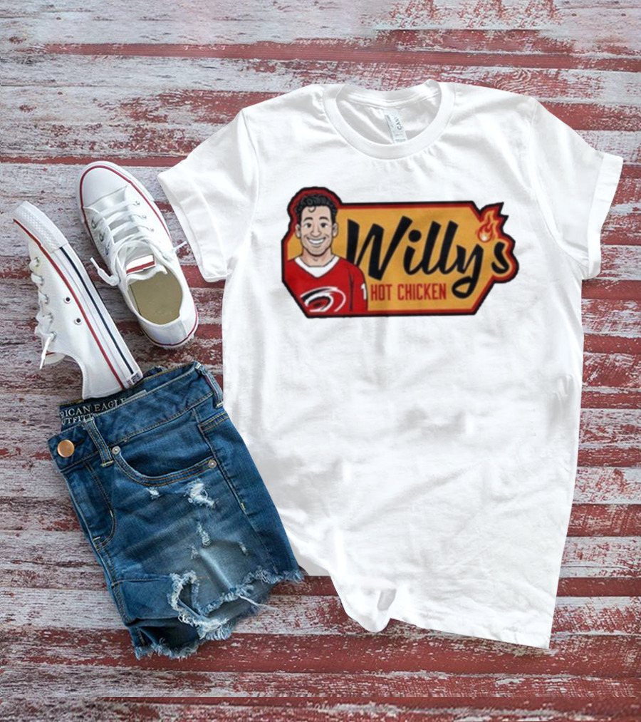 Carolina Hurricanes Willy's Hot Chicken Hockey Theme T-Shirt