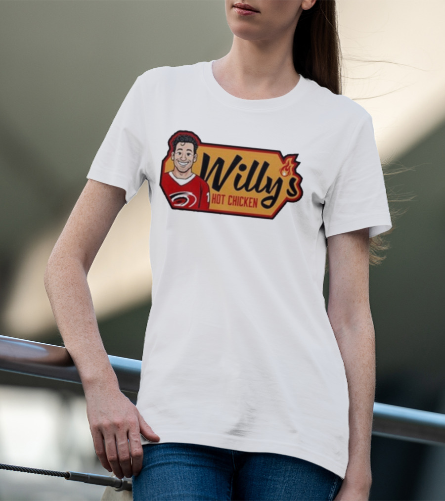 Carolina Hurricanes Willy's Hot Chicken Hockey Theme T-Shirt