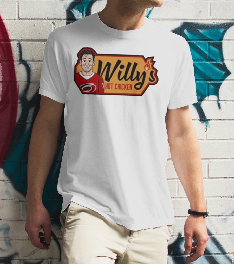 Carolina Hurricanes Willy's Hot Chicken Hockey Theme T-Shirt