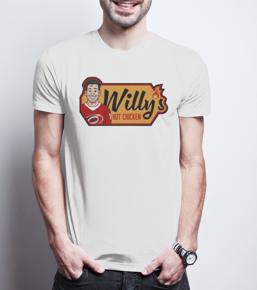 Carolina Hurricanes Willy's Hot Chicken Hockey Theme T-Shirt