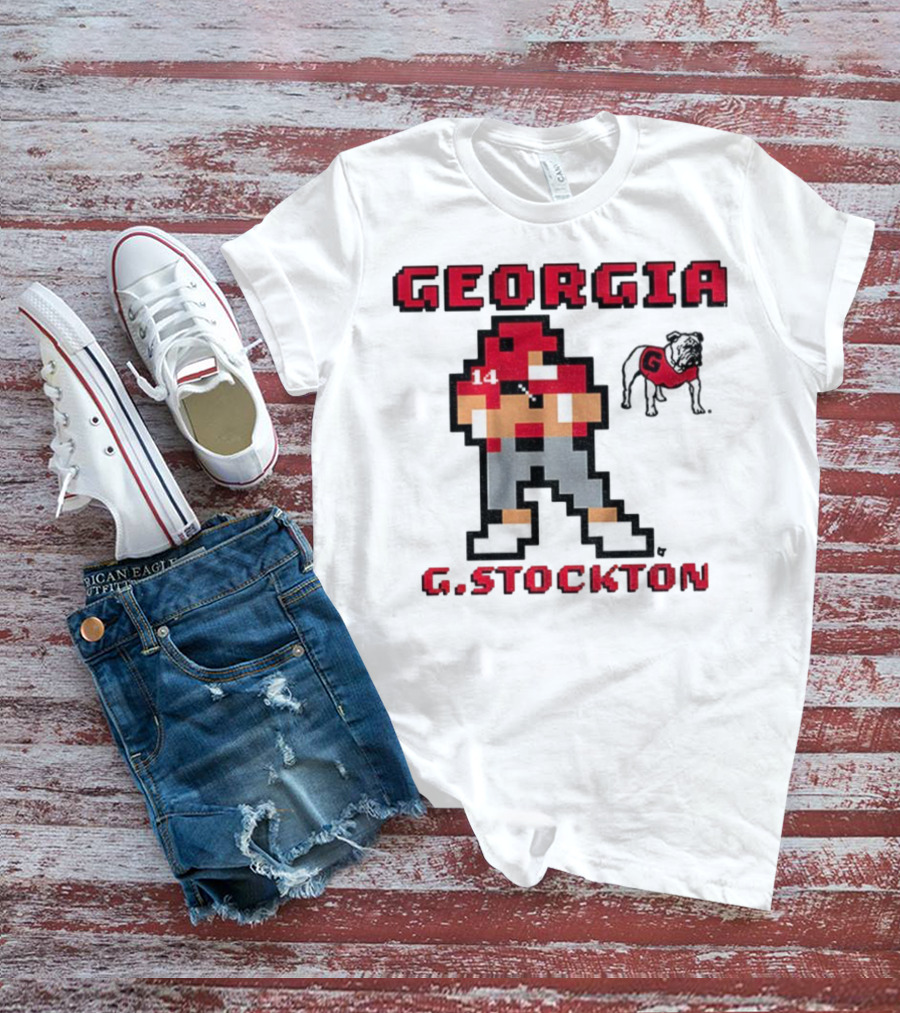 Gunner Stockton Georgia 8-Bit Retro Georgia Bulldogs G.Stockton 2025 T-Shirt