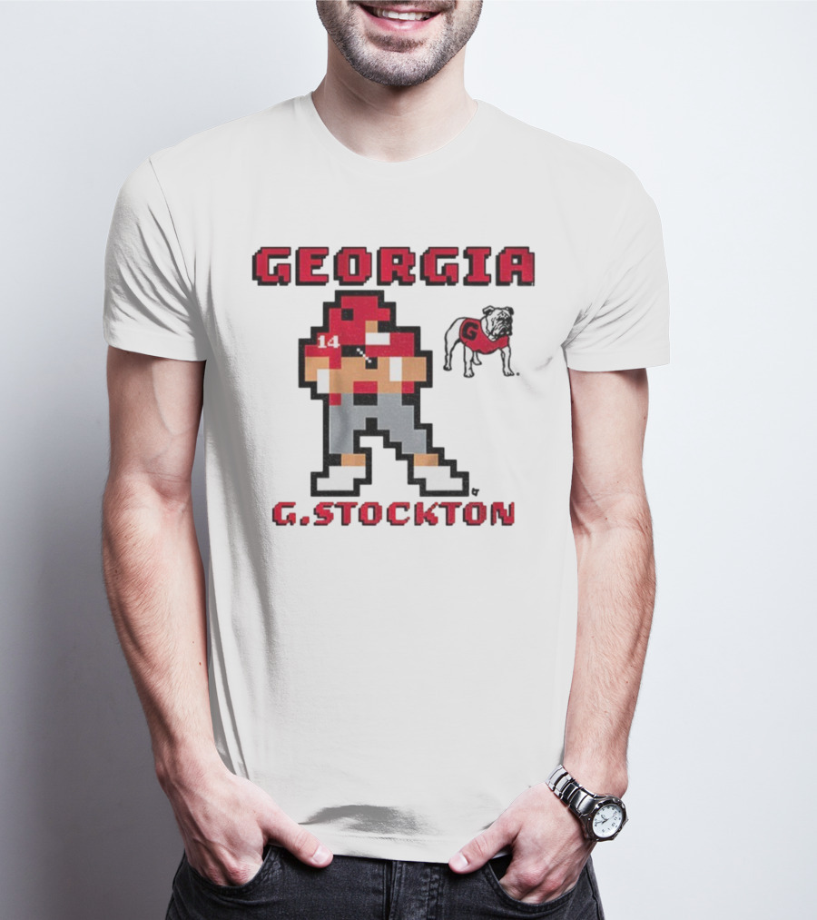 Gunner Stockton Georgia 8-Bit Retro Georgia Bulldogs G.Stockton 2025 T-Shirt