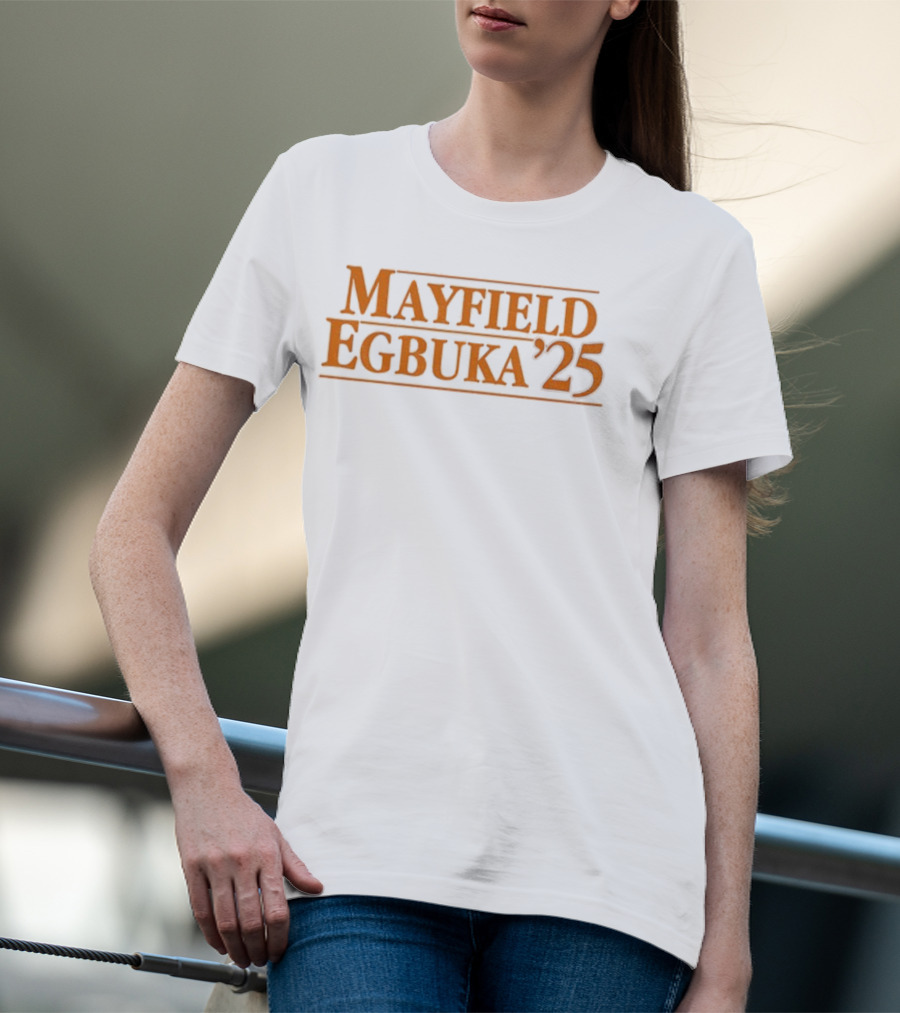 Mayfield Egbuka ’25 Baker Mayfield Emeka Egbuka Tampa Bay Buccaneers NFL 2025 T-Shirt