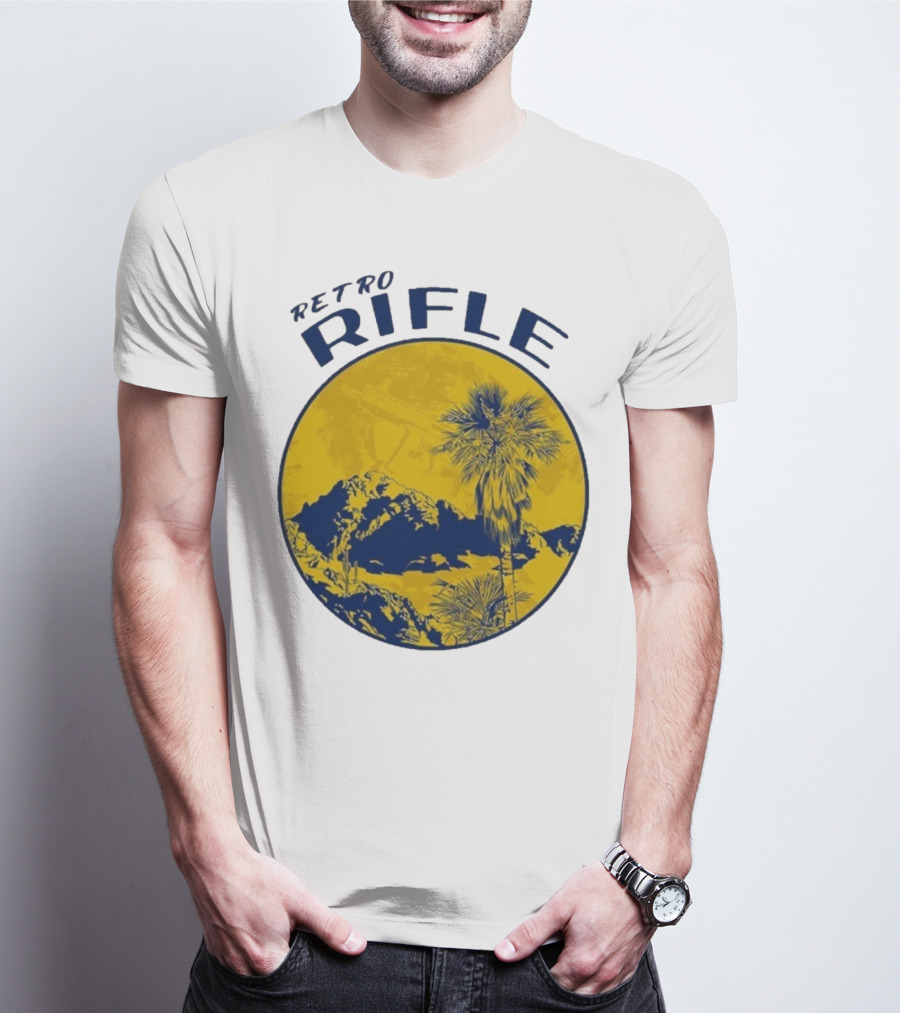 Retro Rifle Desert Oasis Lethal Protector Vintage Style T-Shirt