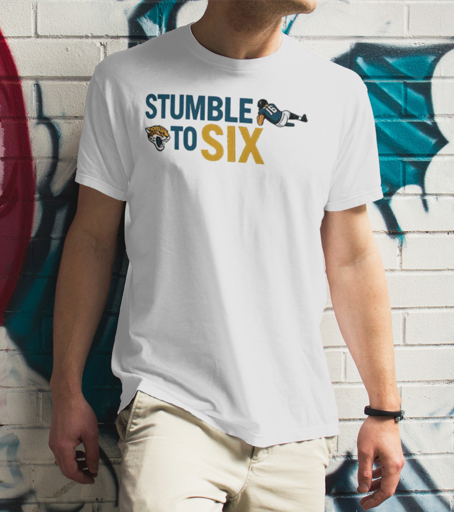 Jacksonville Jaguars Trevor Lawrence Stumble To Six NFL Football T-Shirt