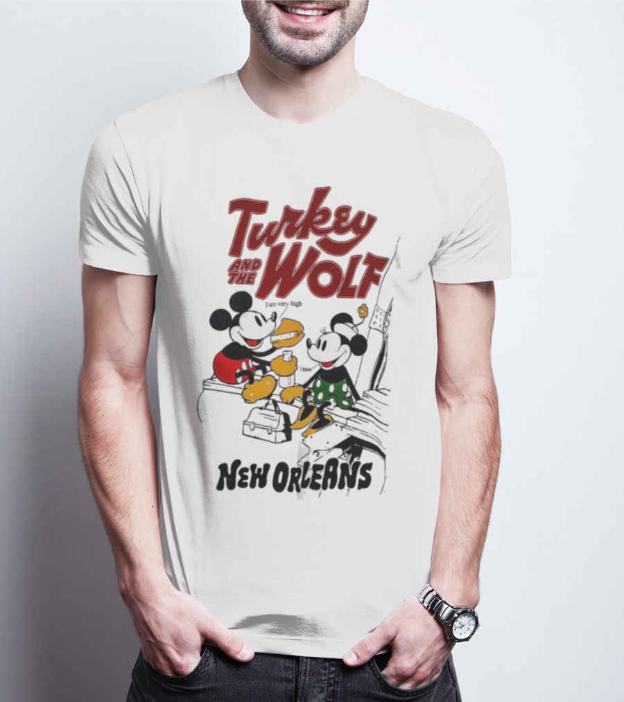 Turkey And The Wolf Mickey Mouse Minnie Mouse New Orleans Cheese T-Shirt