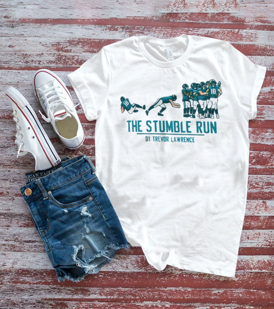 The Stumble Run By Trevor Lawrence Jacksonville Jaguars Football 2025 T-Shirt